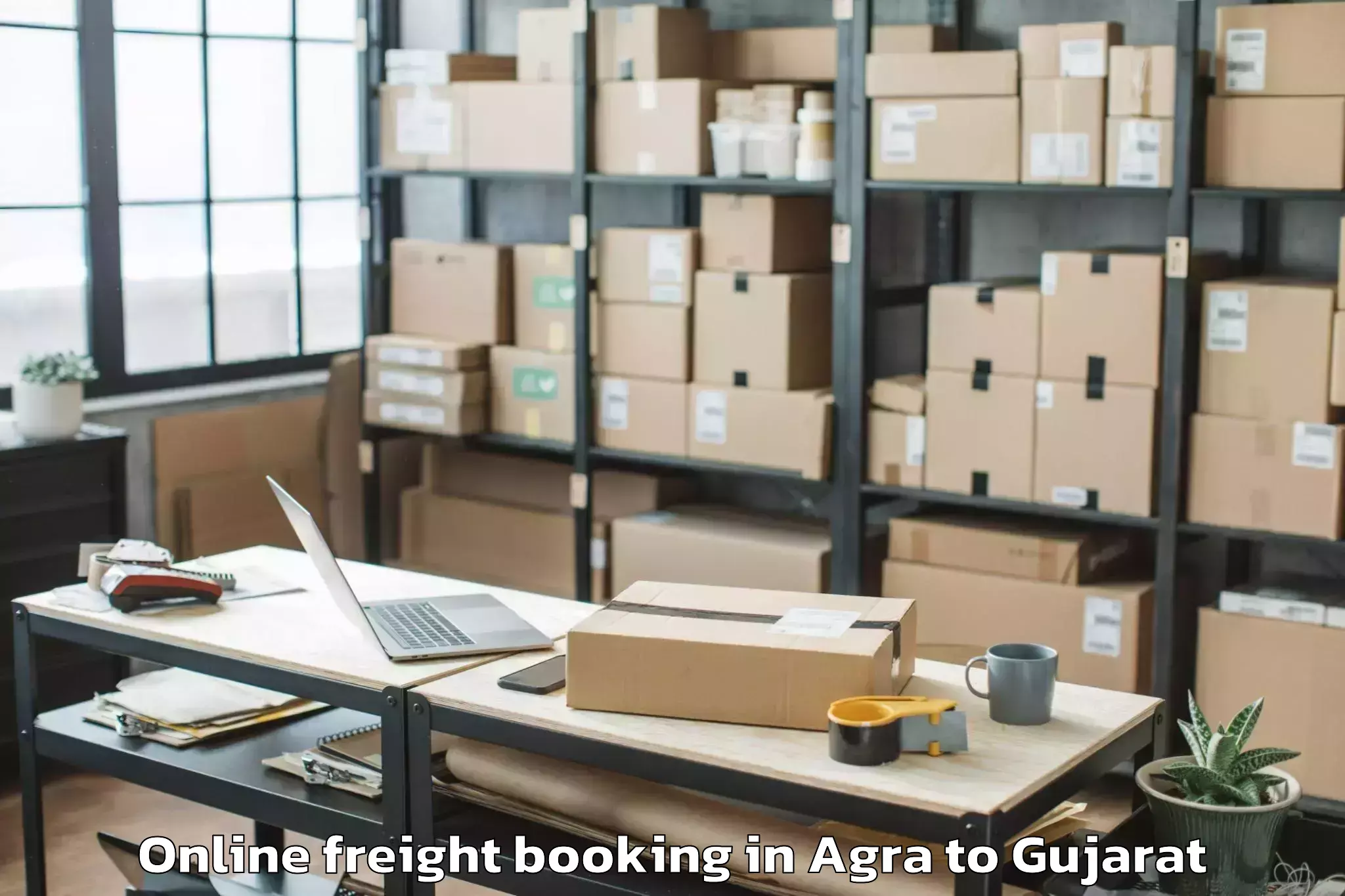 Reliable Agra to Junagadh Online Freight Booking